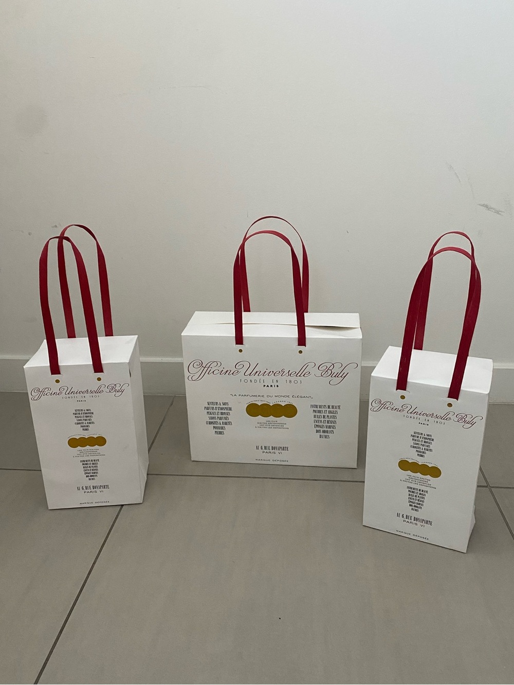 Officine universelle buly 1803 shopping bags lot of 3